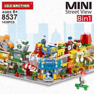 Children's toys assembled lego city mini shop Lele Brother 8537