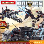 Children's toys to assemble lego puzzles with integrated police team Lele brother 8529